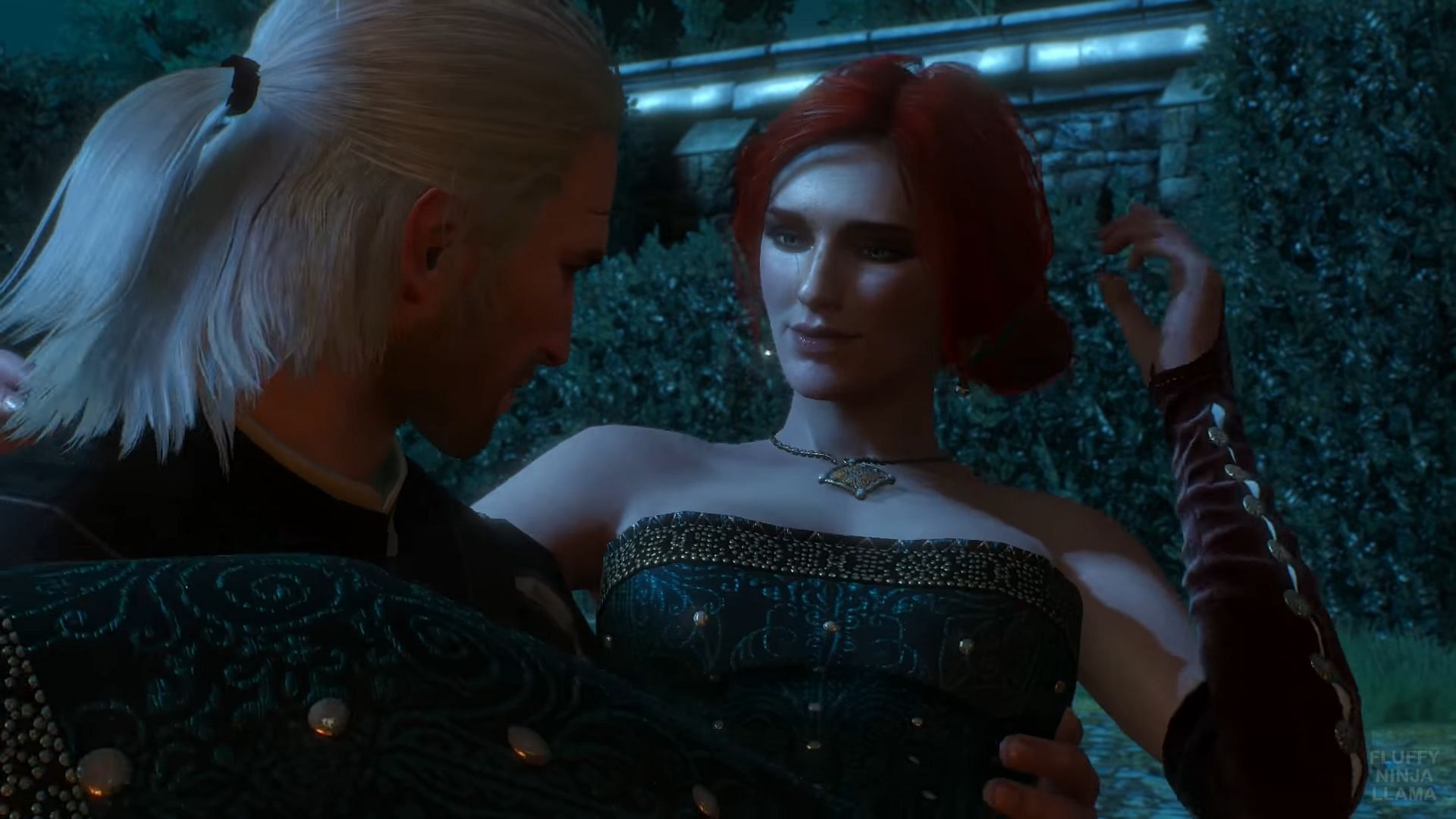 Triss and Geralt have a heart-to-heart during the events of A Matter of Life and Death (Image via YouTube/FluffyNinjaLlama)
