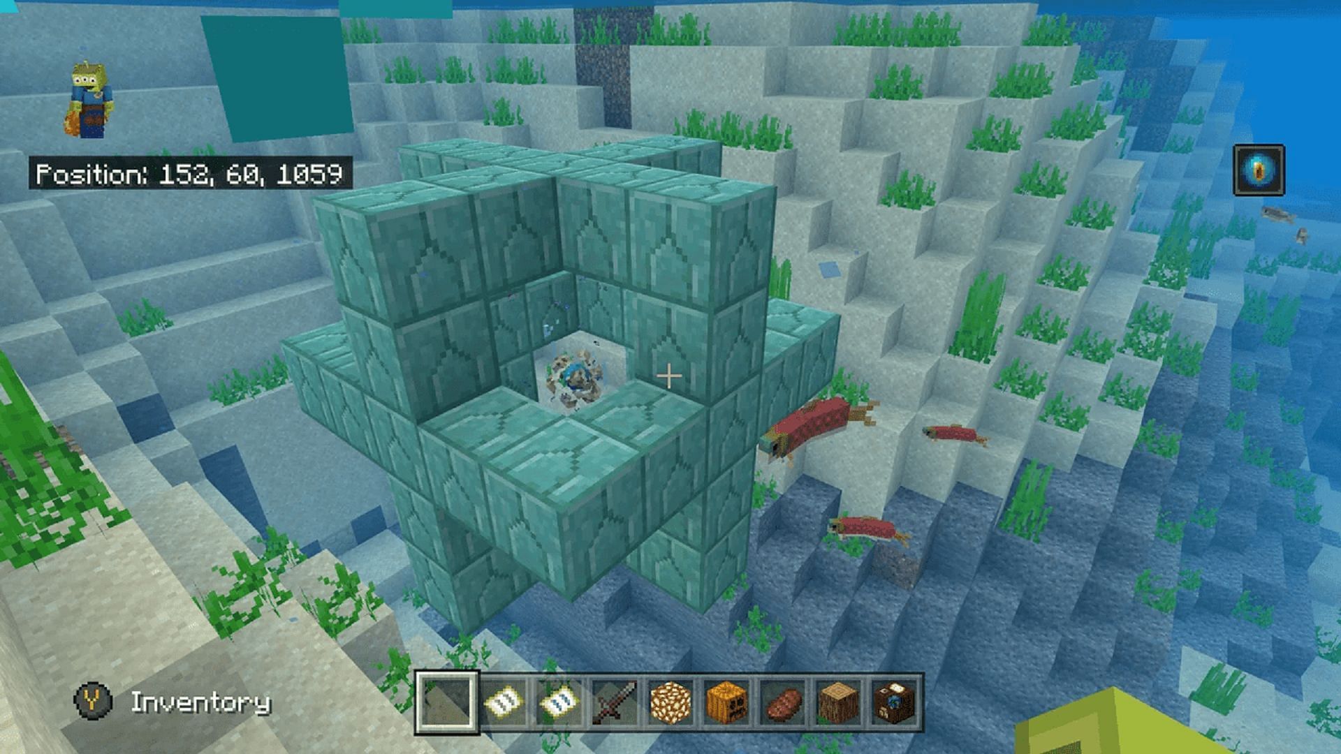 Conduits are resource-intensive, but provide the best source of underwater breathing (Image via Mojang)