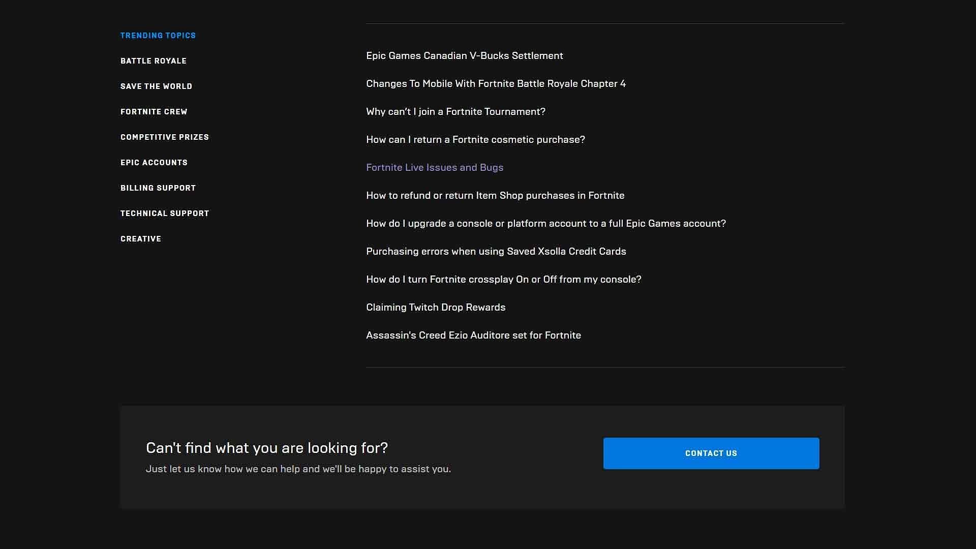 If your question hasn&#039;t been answered, contact Fortnite support directly (Image via Epic Games)