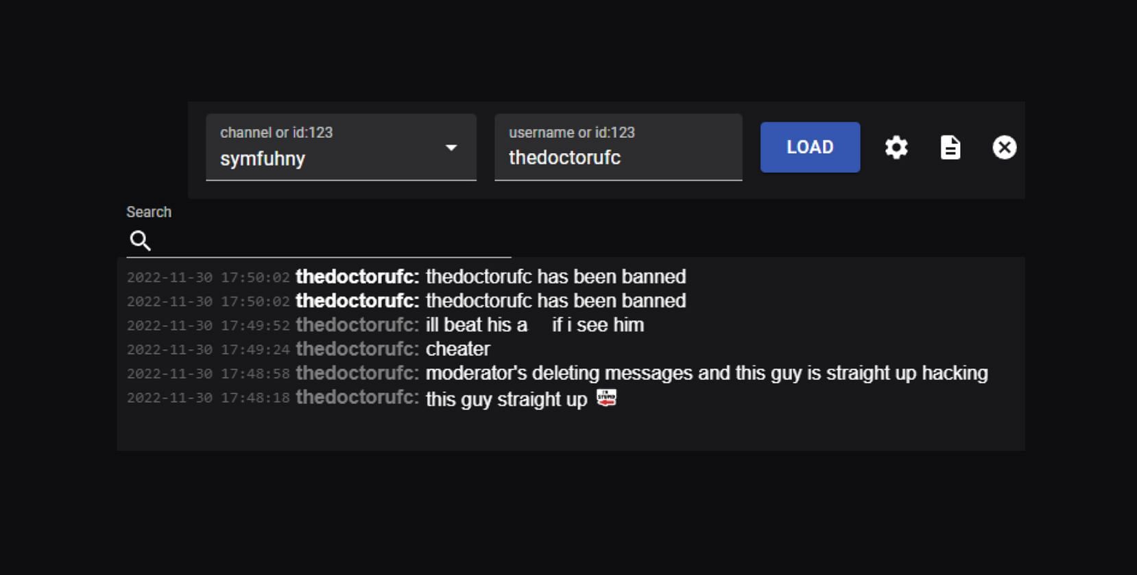 Uro&scaron; Medić&#039;s chat logs (Image via r/LivestreamFail)