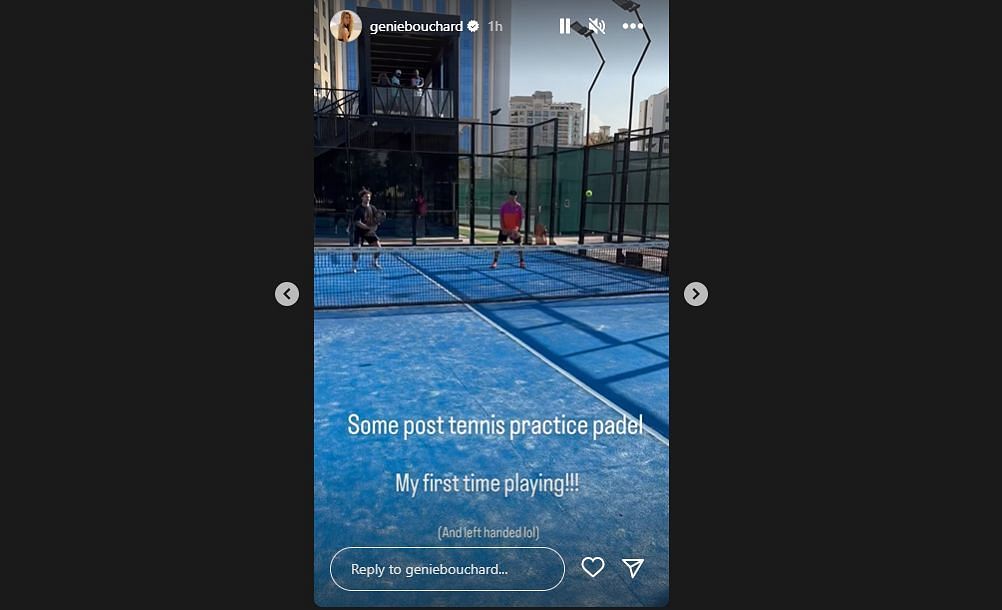 Eugenie Bouchard tries her hand at padel.