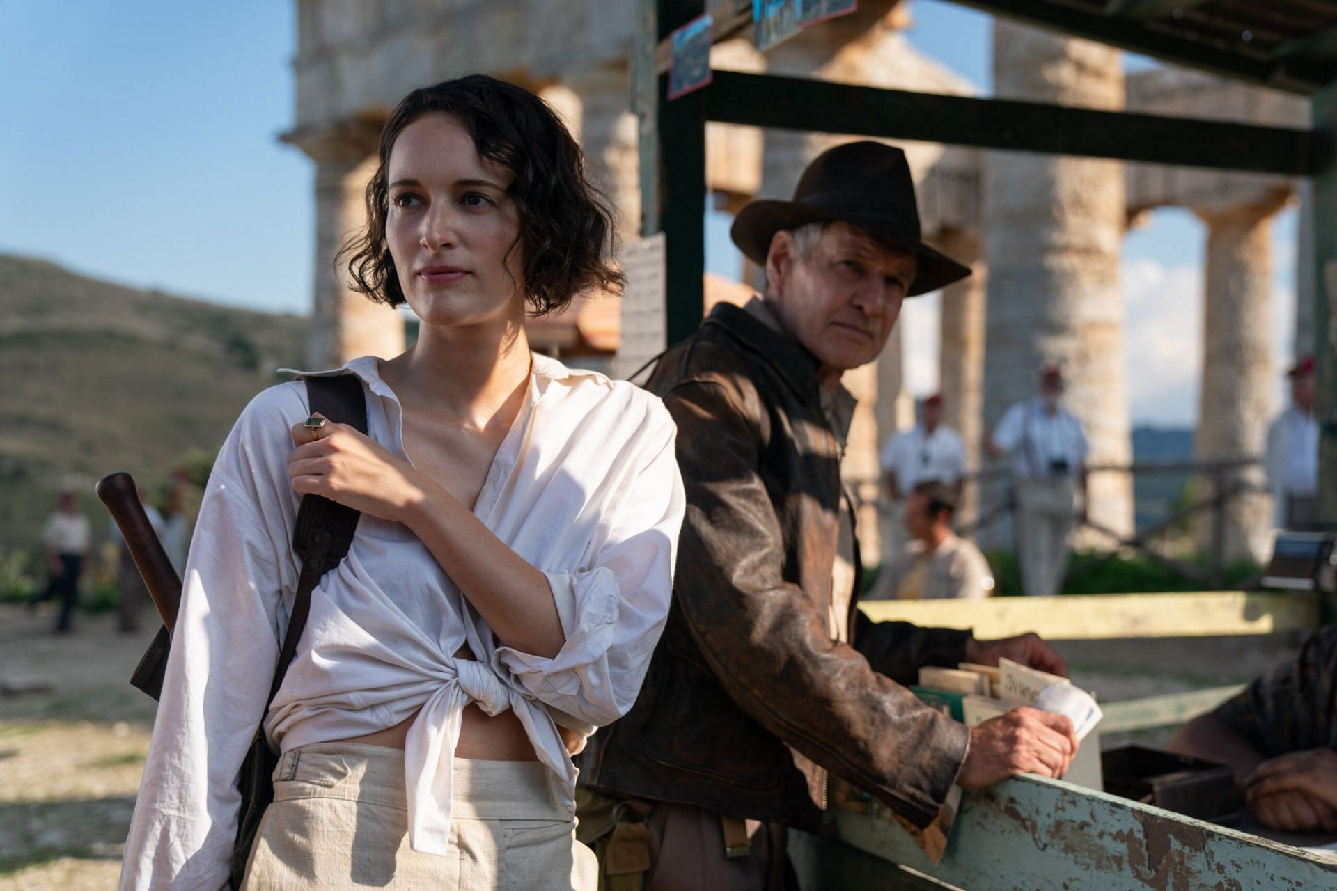 Phoebe Waller-Bridge and Harrison Ford in Indiana Jones and the Dial of Destiny (Image via Disney)