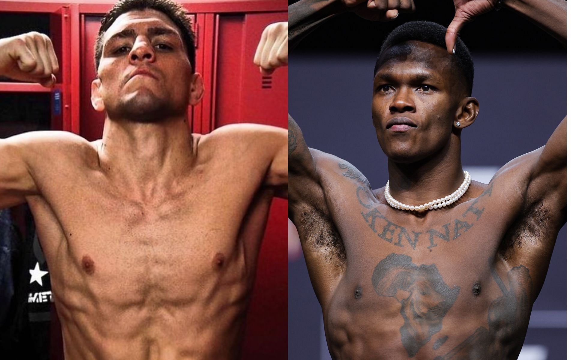 Nick Diaz (left), Israel Adesanya (right) [Image courtesy of @nickdiaz209 on Instagram]