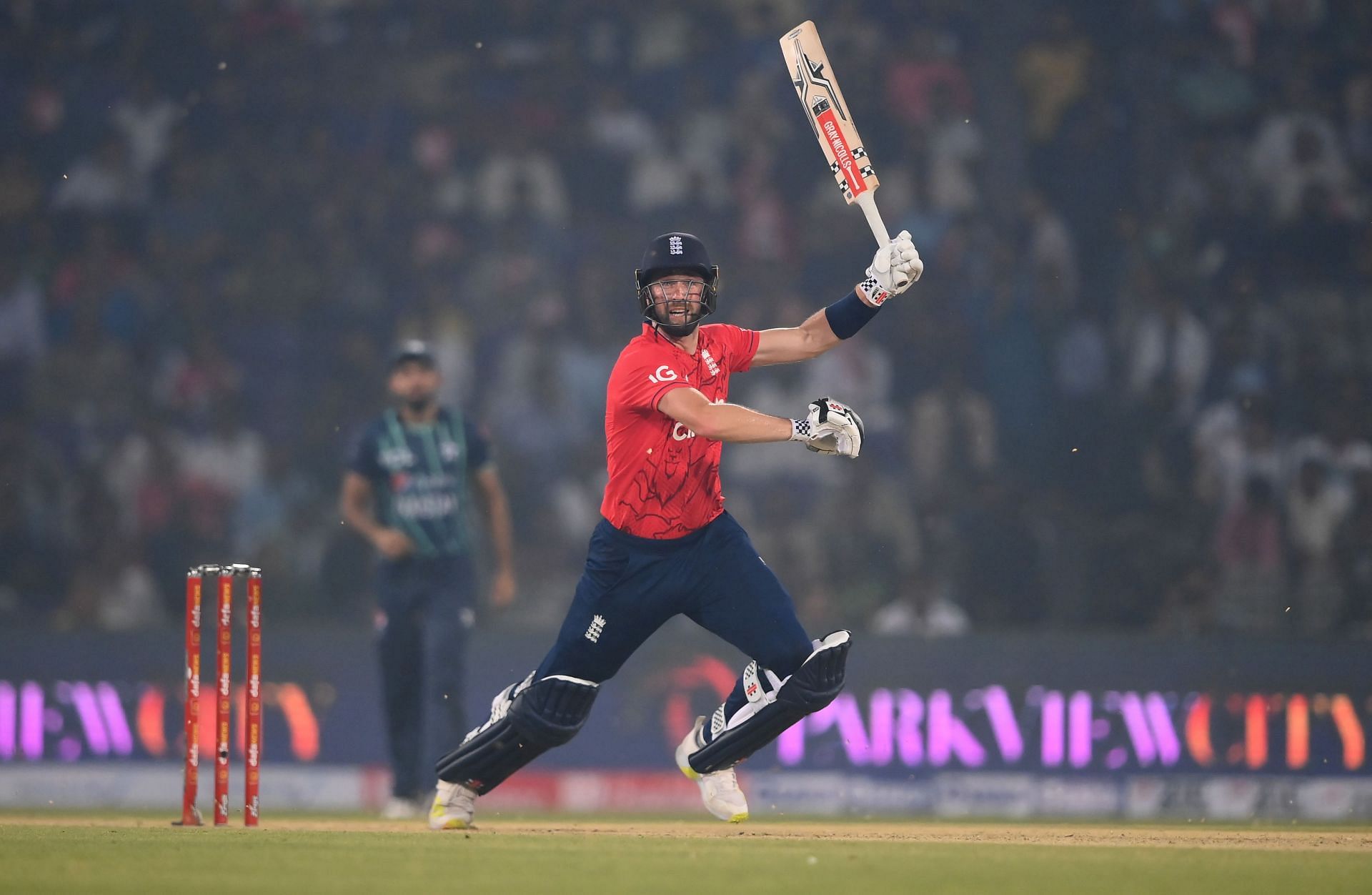 Chris Woakes in action during the 5th T20I between Pakistan and England at Gaddafi Stadium in Lahore, Pakistan.