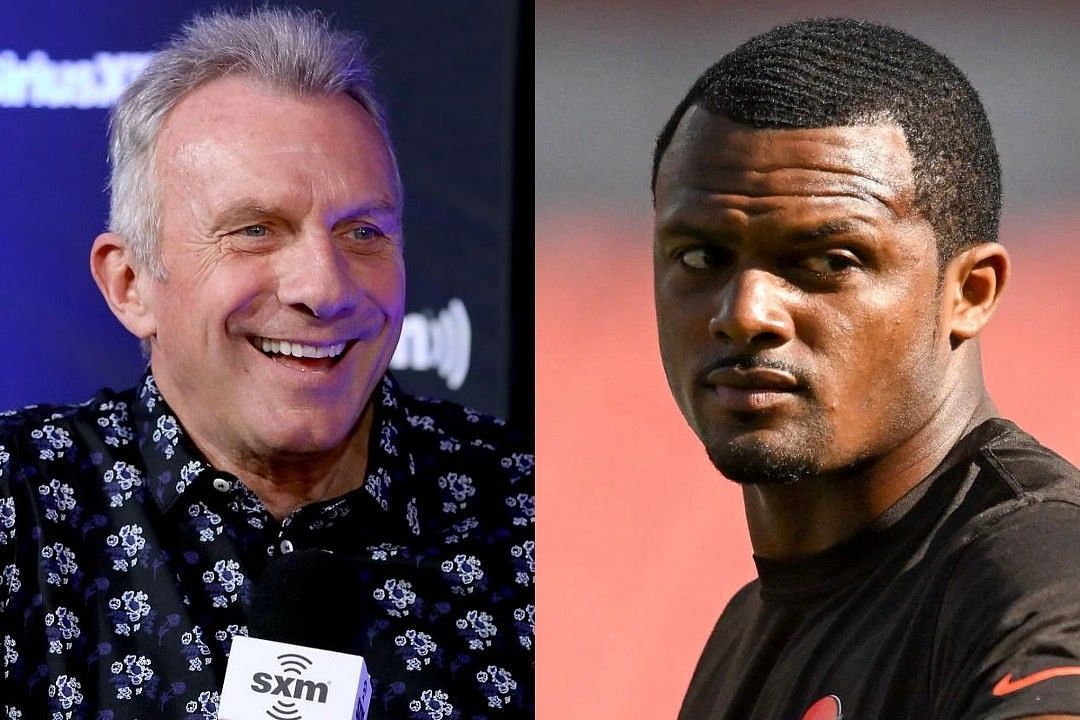 Joe Montana, left, Deshaun Watson, right