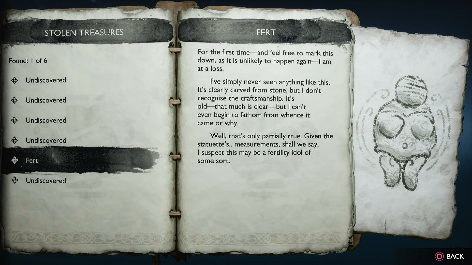 Kratos pens his thoughts on the Fert, pictured in-game (Image via YouTube/ZaFrostPet)