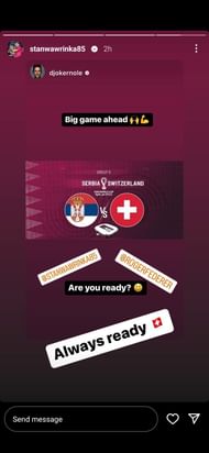 Stan Wawrinka's Instagram story