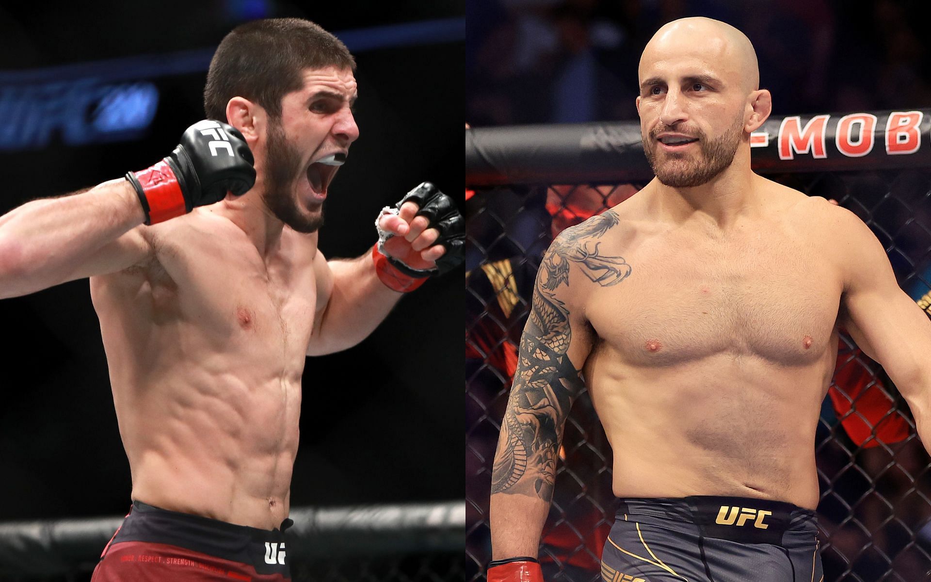 Islam Makhachev (left) Alexander Volkanovski (right)