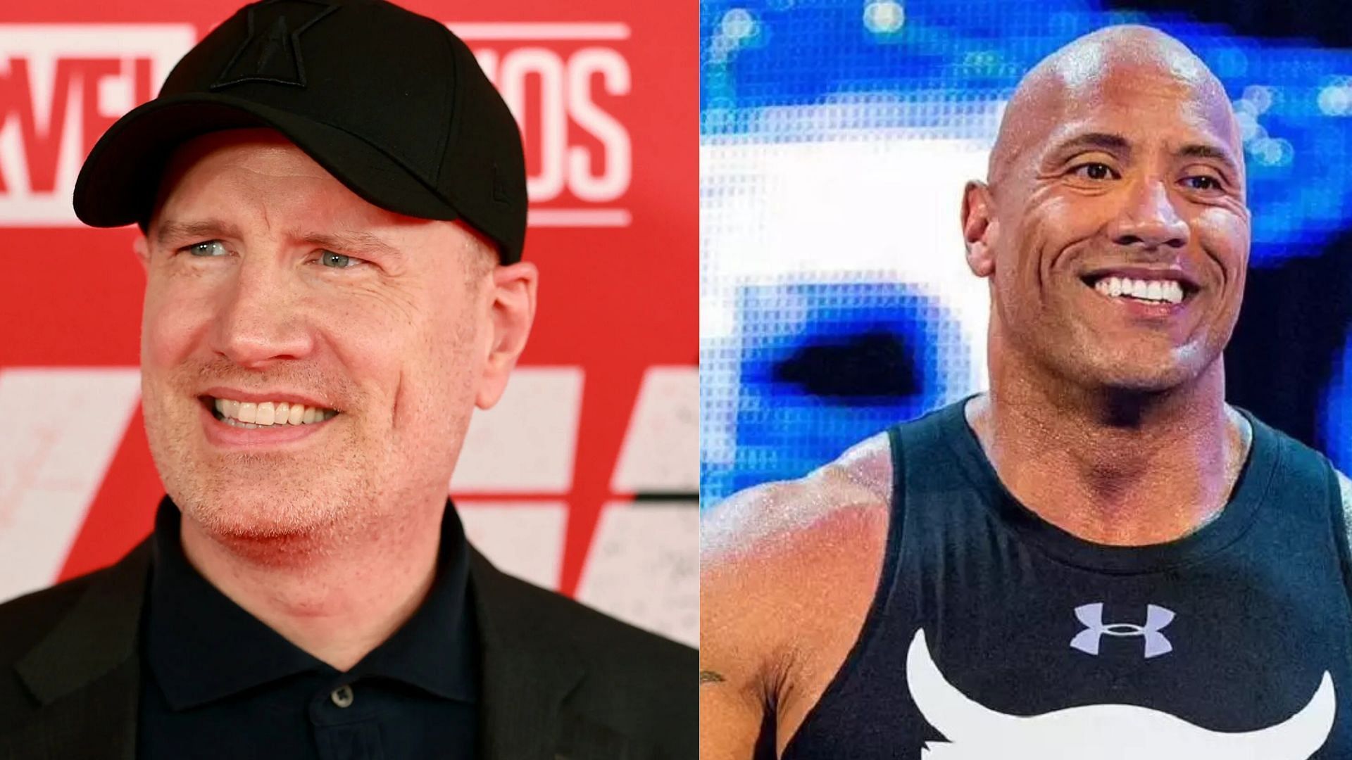 Kevin Feige wants to work with The Rock (images via Marvel/WWE)