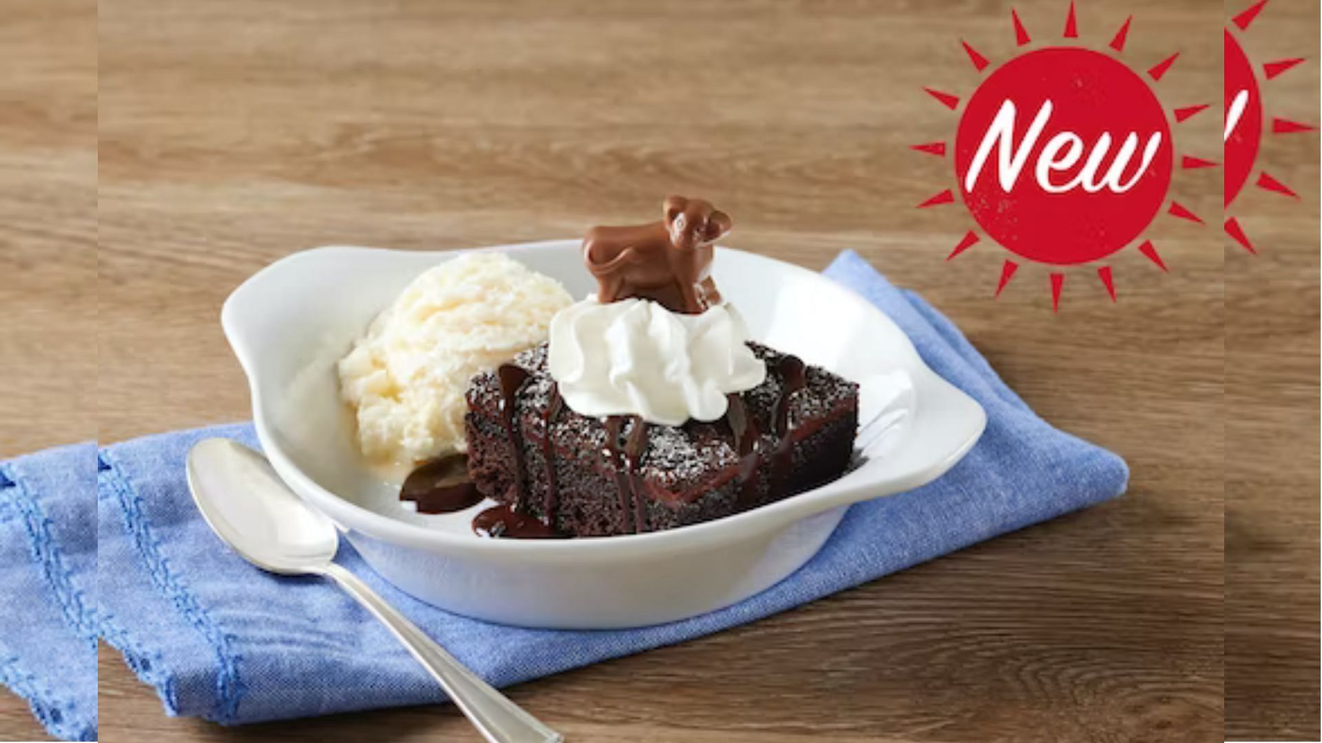 promotional image for the limited-time Bob Evans&rsquo; Holy Cow Chocolate Cake (Image via Bob Evans)