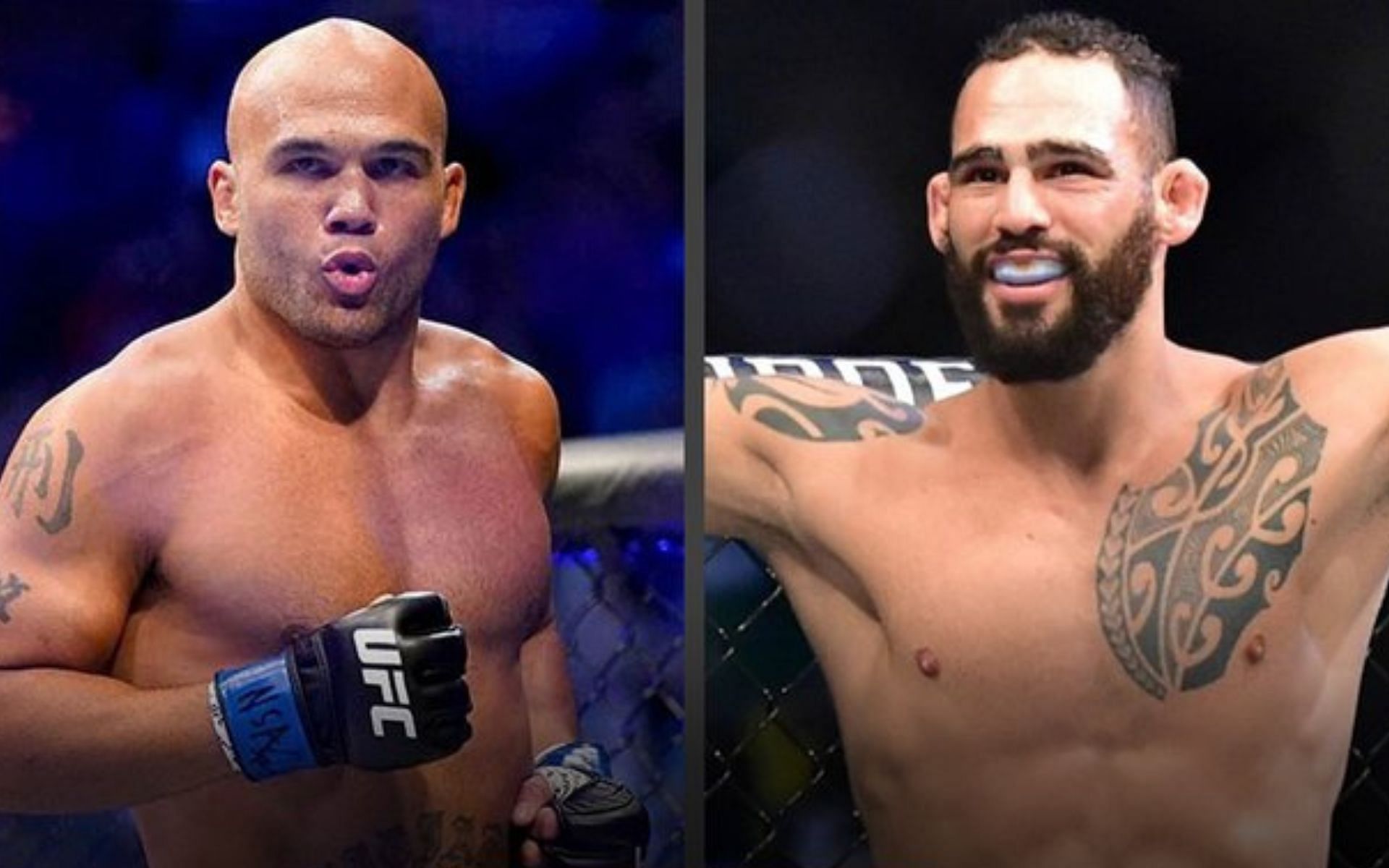 Robbie Lawler [Left] Santiago Ponzinibbio [Right] [Image courtesy: MMA Junkie Twitter]