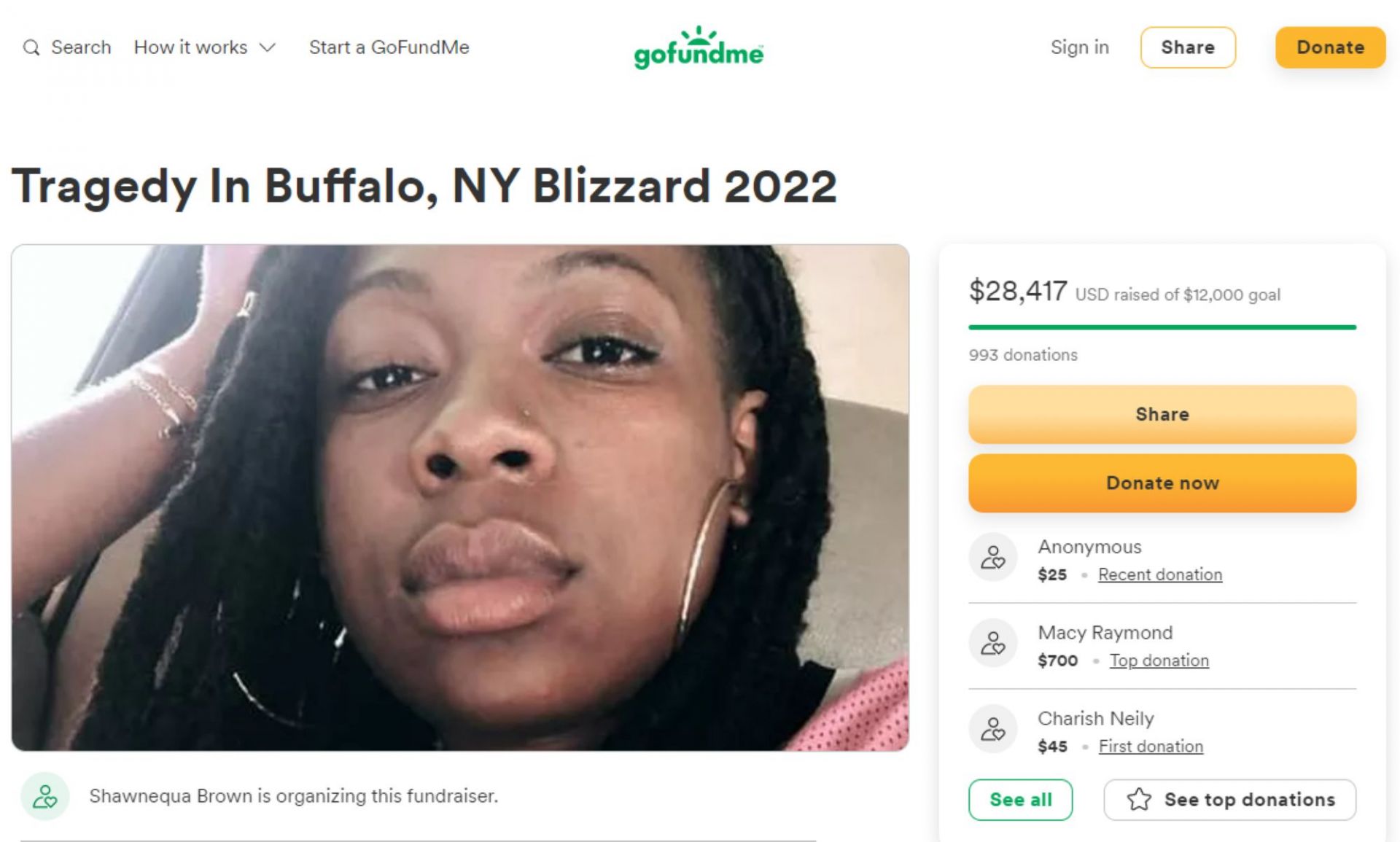 A fundraiser was set for the 22 year old to aid in funeral arrangements (Image via GoFundMe)