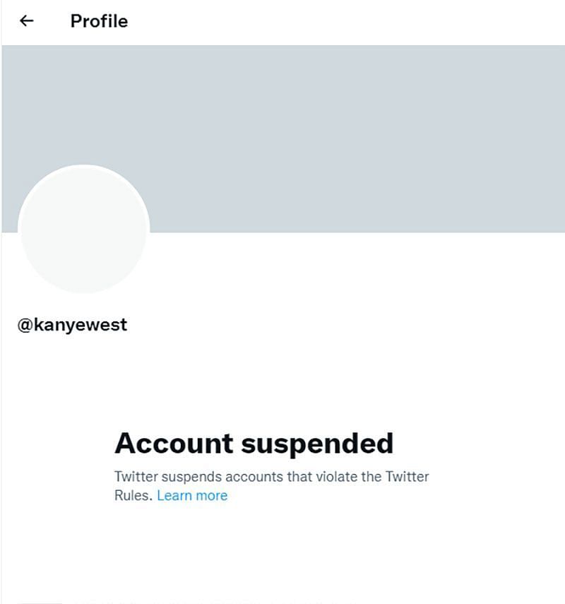 Image showing Kanye West&#039;s Twitter account (image via Twitter/ @kanyewest)