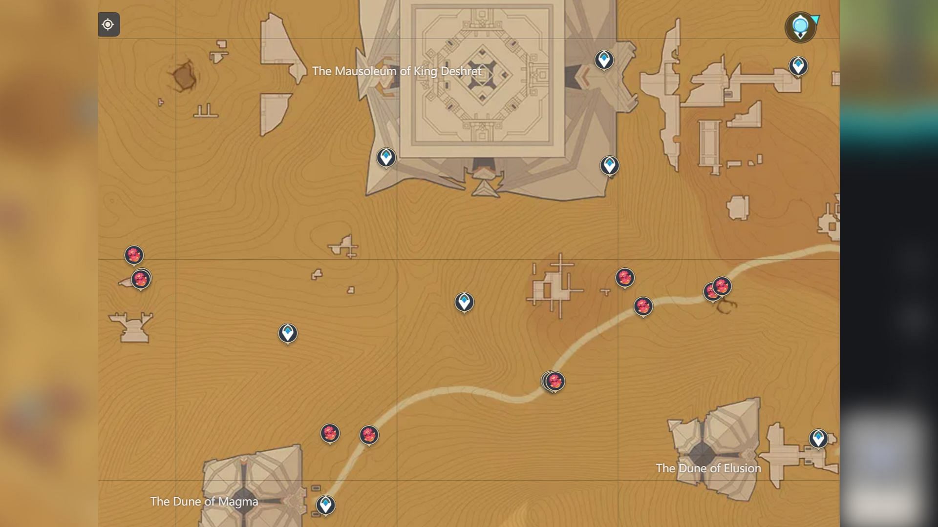 Henna Berry spawn locations in Dune of Magma (Image via HoYoverse)