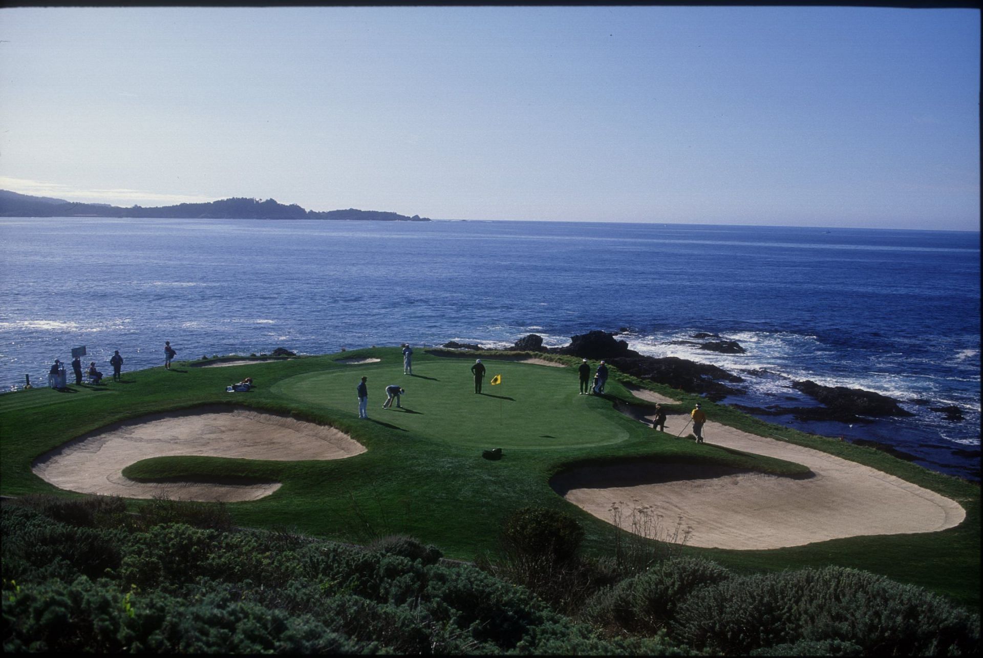 24 Feb 1994: A SCENIC SHOT OF THE PAR 3 SEVENTH HOLE AT PEBBLE BEACH GOLF COURSE DURING THE AT&amp;T PEB