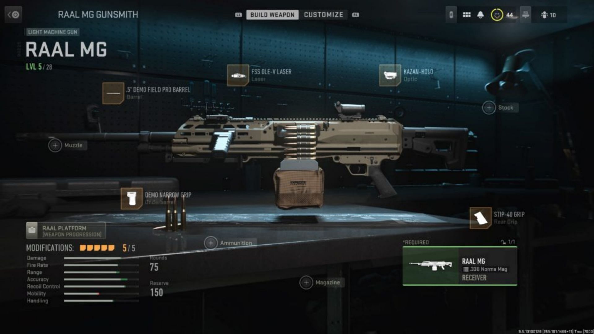 RAAL loadout in MW2 (Image via Activision)