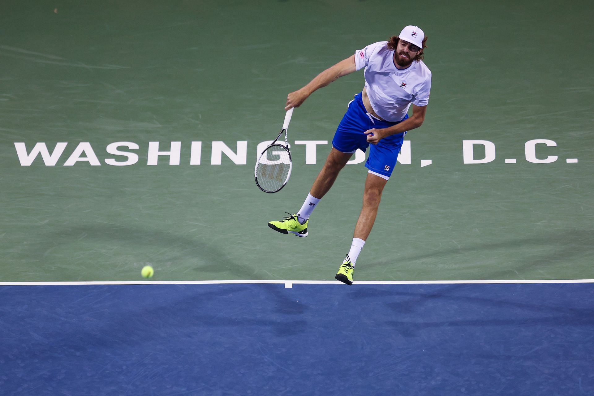 Reilly Opelka in action at the 2022 Citi Open - Day 6.