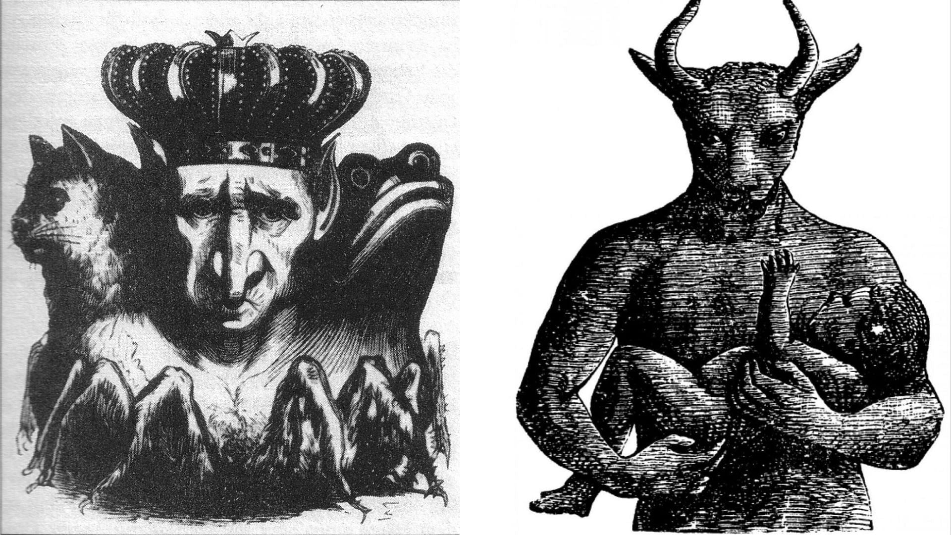 Some artistic depictions of the demon god Baal (image via Twitter)