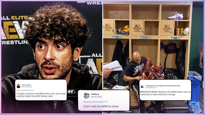 "Get a camera in the AEW locker room"- Twitter left in splits following Tony Khan's leadership questioned by top talents