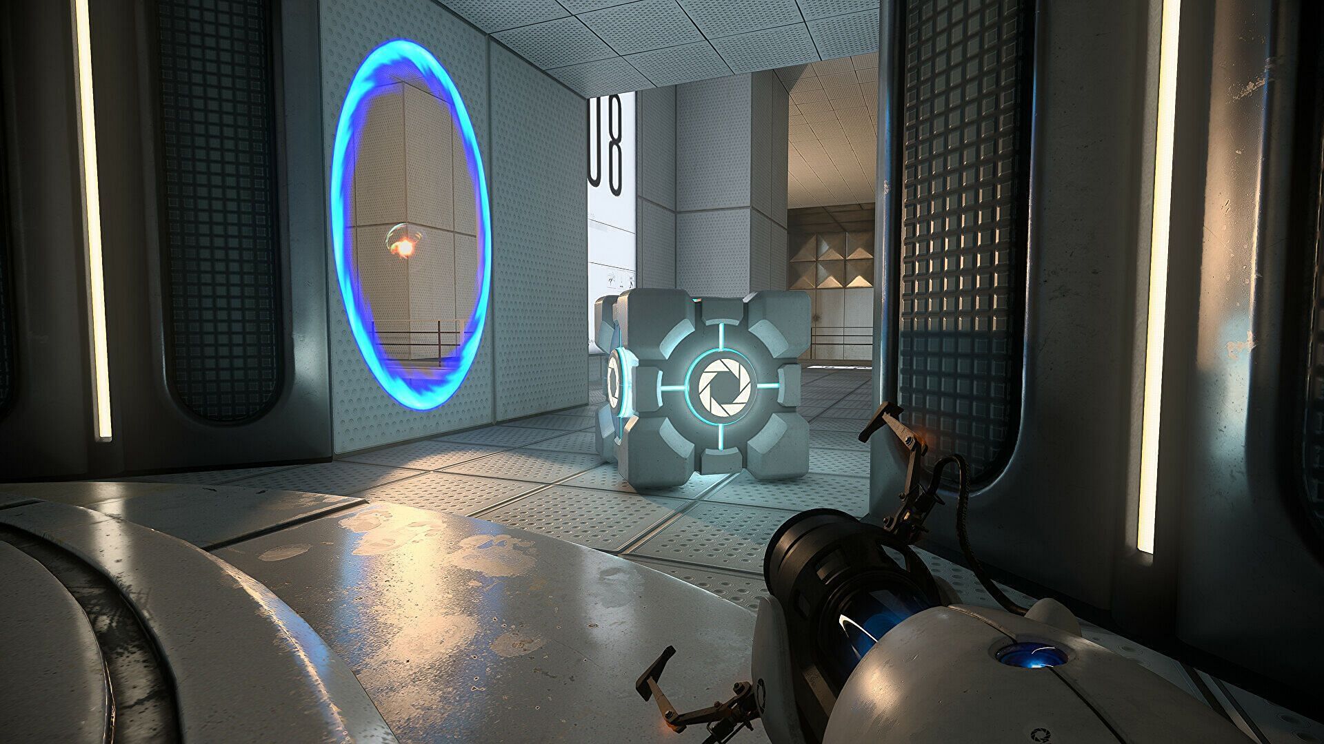 Full ray tracing has brought Portal back to life (Image via Nvidia)