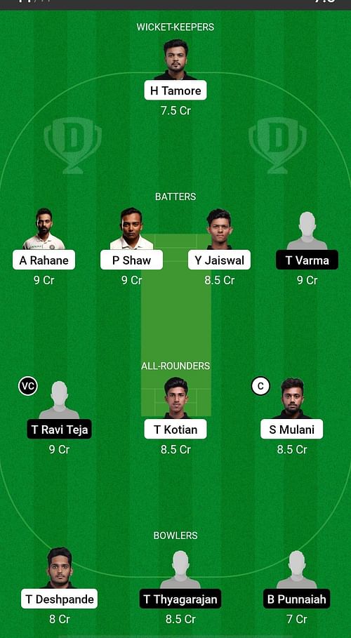 MUM vs HYD Dream11 Prediction - Ranji Trophy