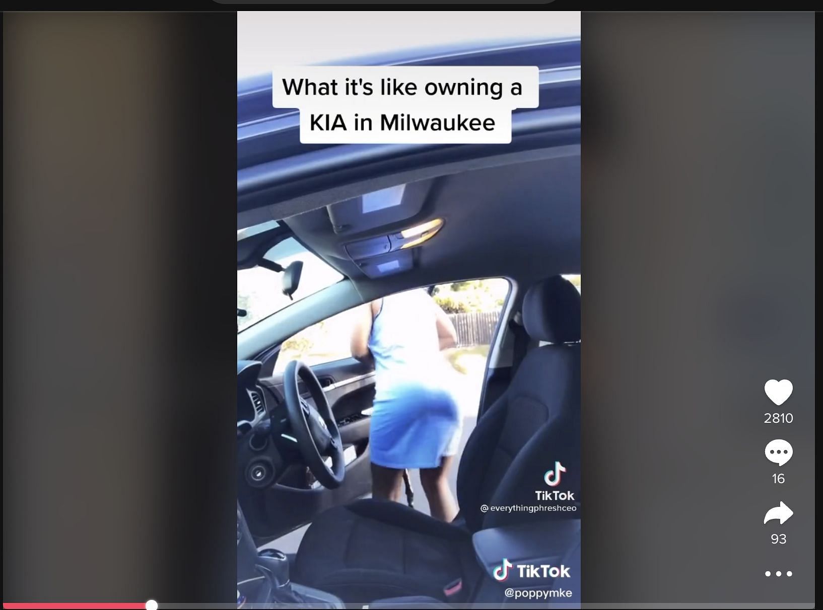 The Kia Boys trend, which is making people steal cars by hacking them is creating a panic-like situation for police in various states of the country. (image via TikTok)