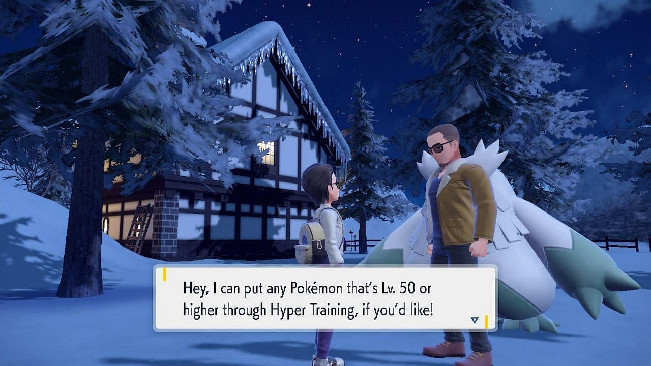 A trainer talking to the NPC for this feature (Image via Game Freak)