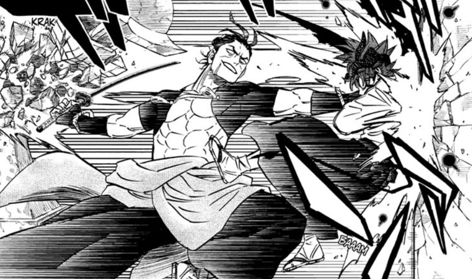 Yosuga Mushogatake training Asta in Zetten as seen in the manga (Image via Shueisha)
