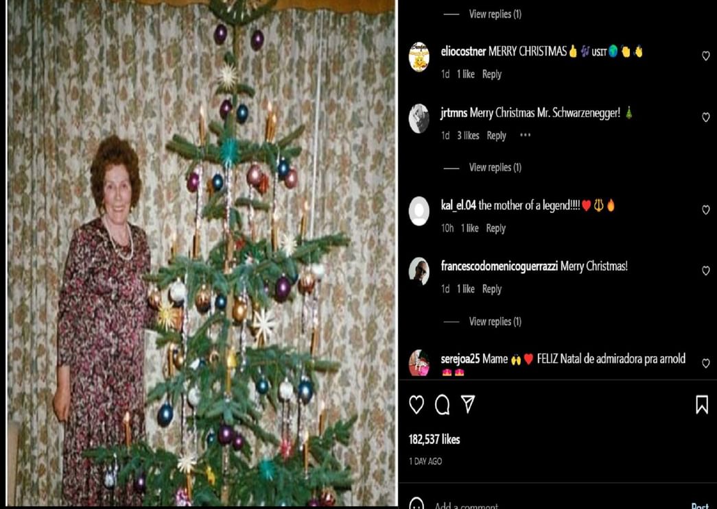 “Mother of a legend!” Fans react to Arnold Schwarzenegger’s Christmas
