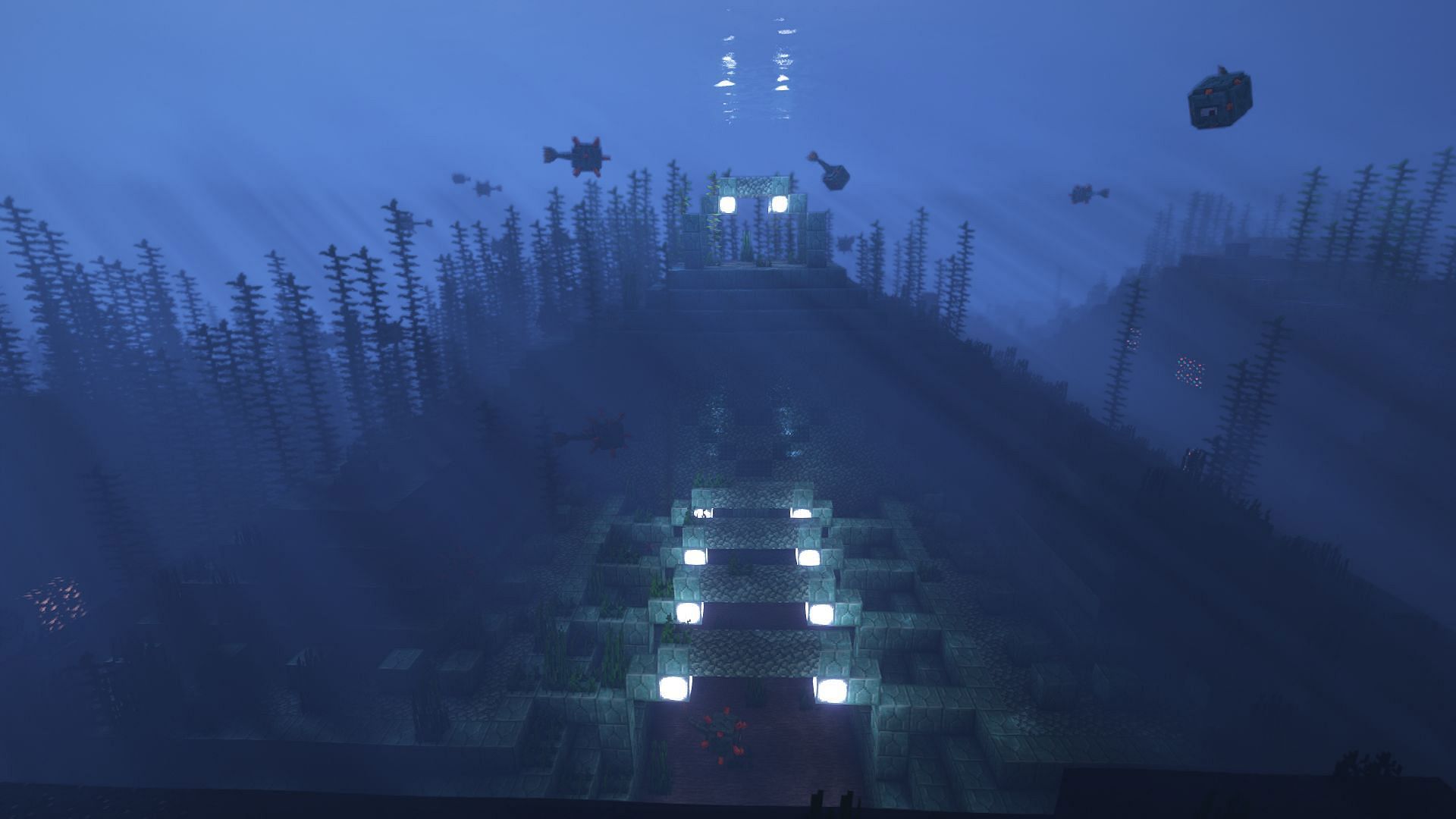 An ocean monument in Minecraft (Image via Mojang)