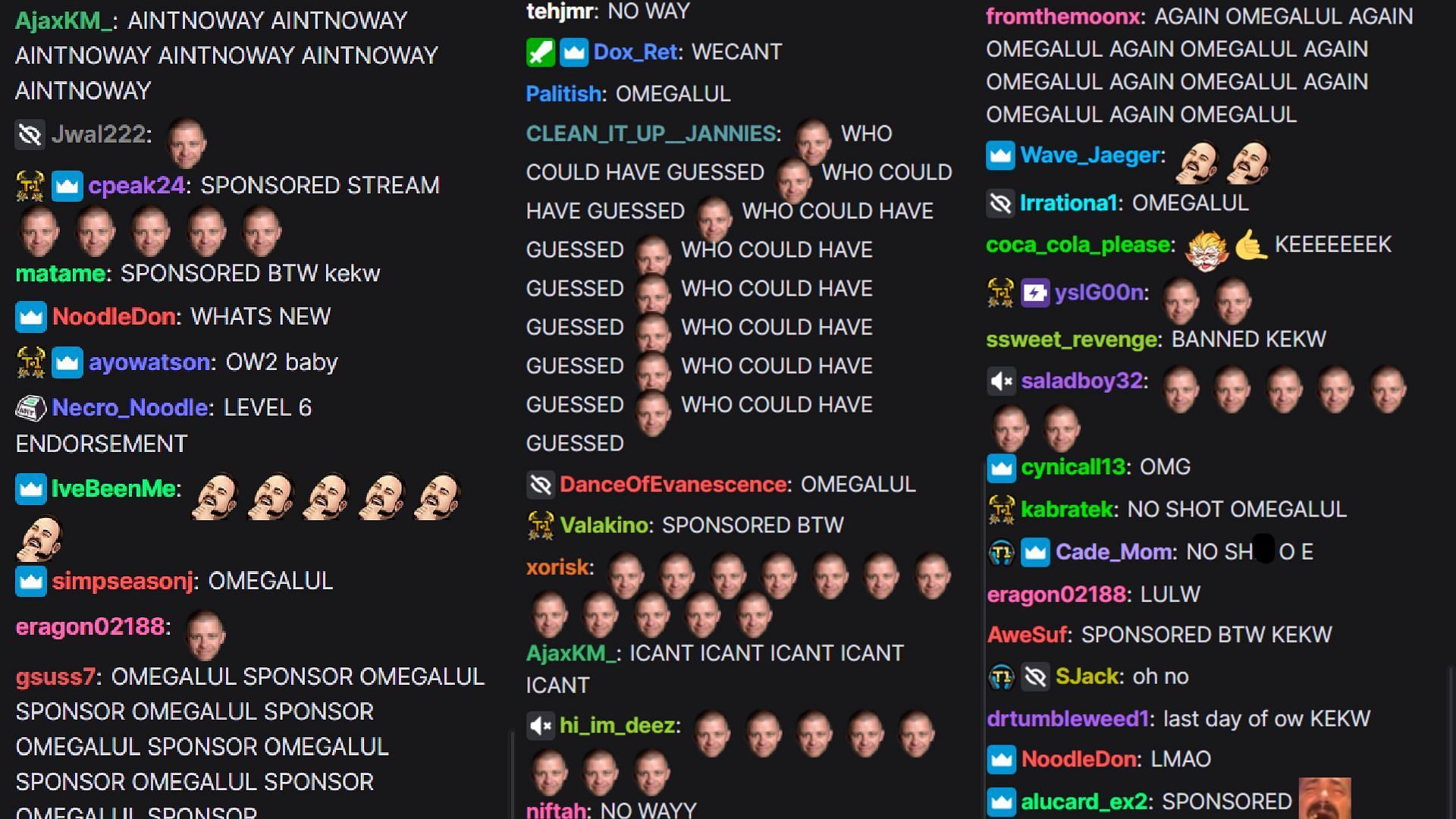 Chat laughing at warning message (Image via loltyler1/Twitch)