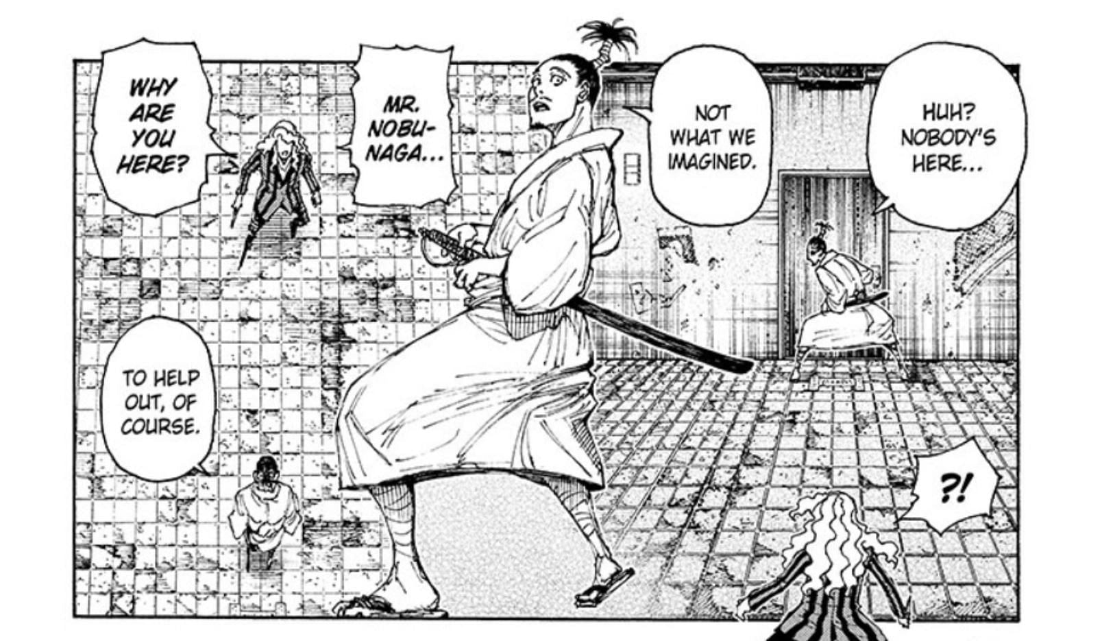 Nobunaga as seen in the manga (Image via Shueisha)