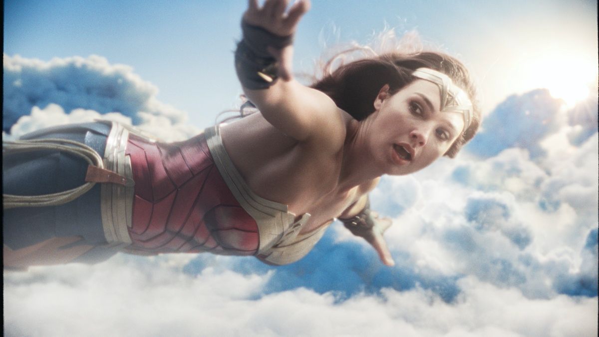 Photo Superhero woman in flight