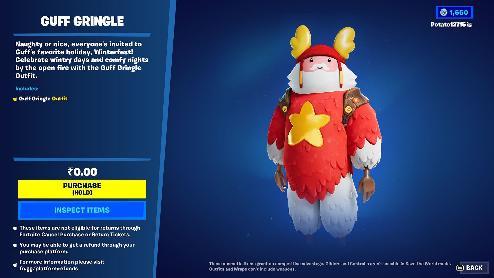 Fortnite Winterfest 2022: How to get the Guff Gringle skin on console ...