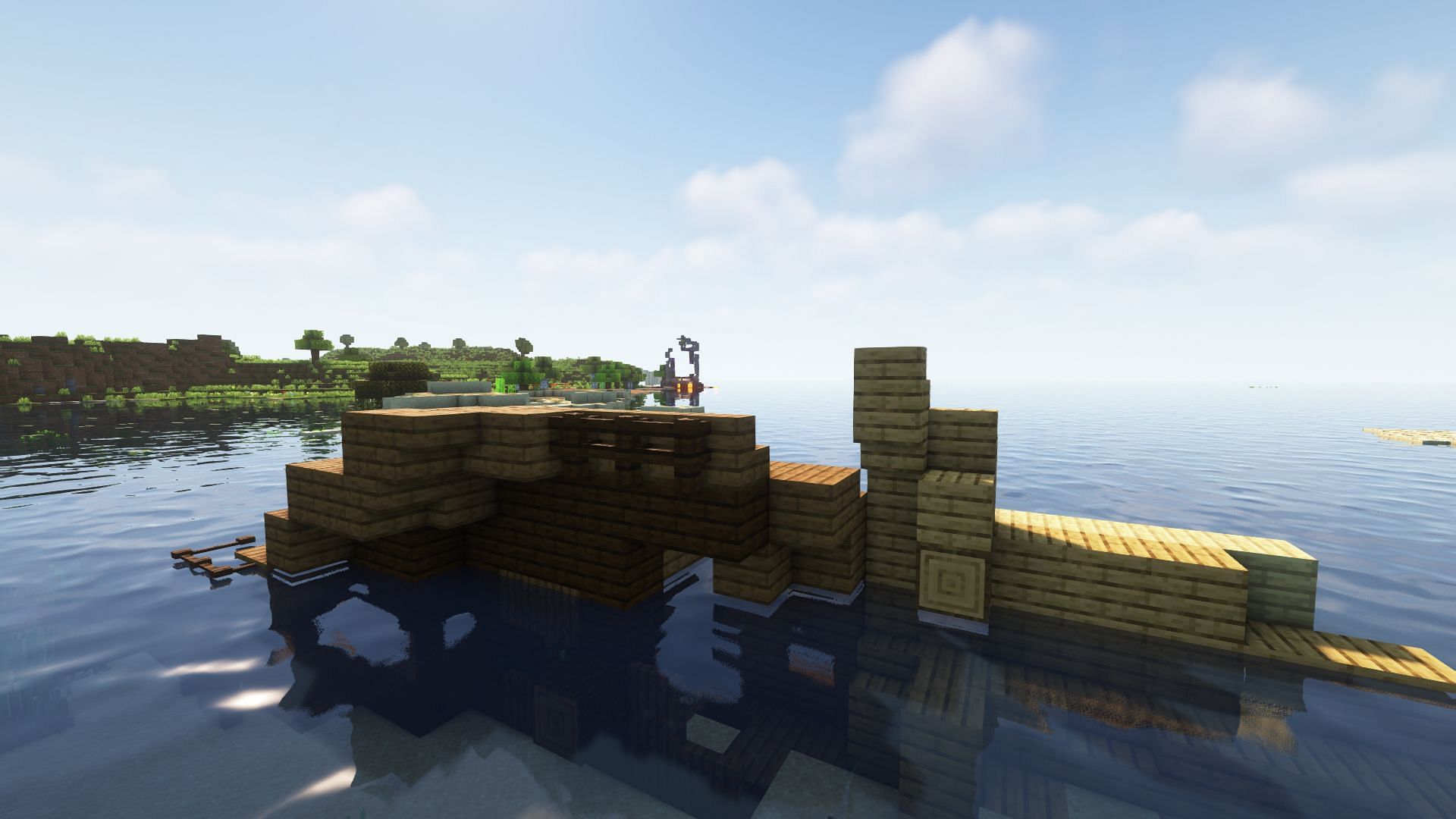 A shipwreck and a ruined portal (Image via Mojang)