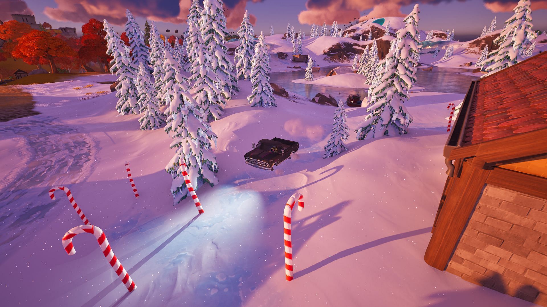 Crackshot&#039;s Cabin can be found next to Icy Islets (Image via Epic Games/Fortnite)