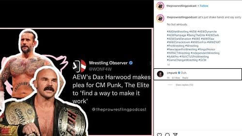 CM Punk's reply to Dax Harwood's comment