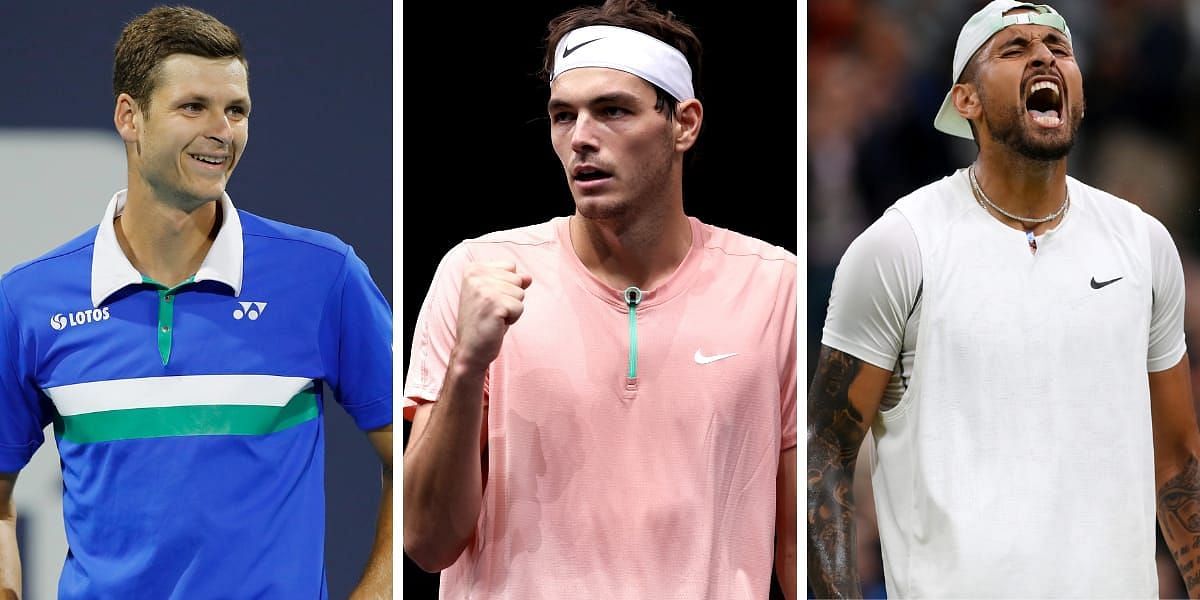 Hubert Hurkacz (L), Taylor Fritz &amp; Nick Kyrgios (R)