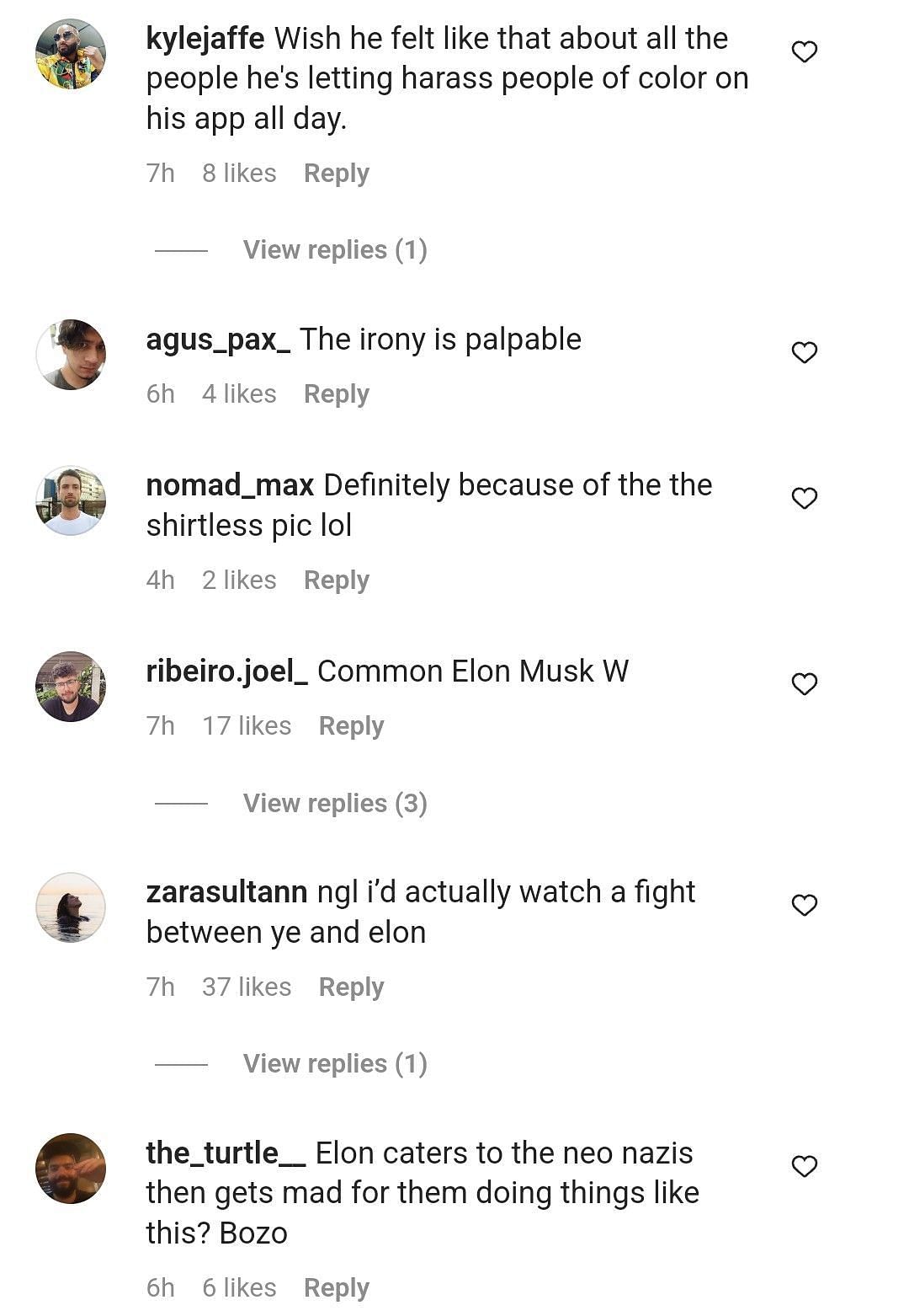 Netizens react to Elon Musk addressing Kanye West&rsquo;s suspension (Image via memezar/Instagram)