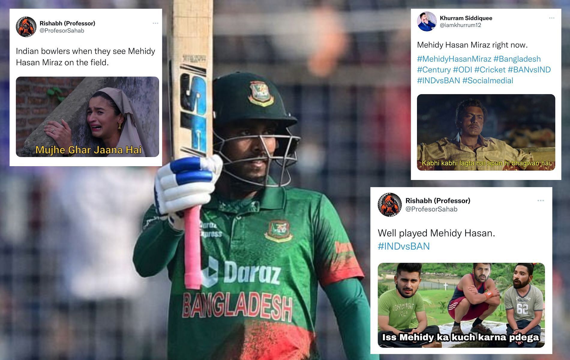 Mehidy Hasan Miraz has been in great form in the ongoing ODI series between India and Bangladesh. (Pics: Twitter)