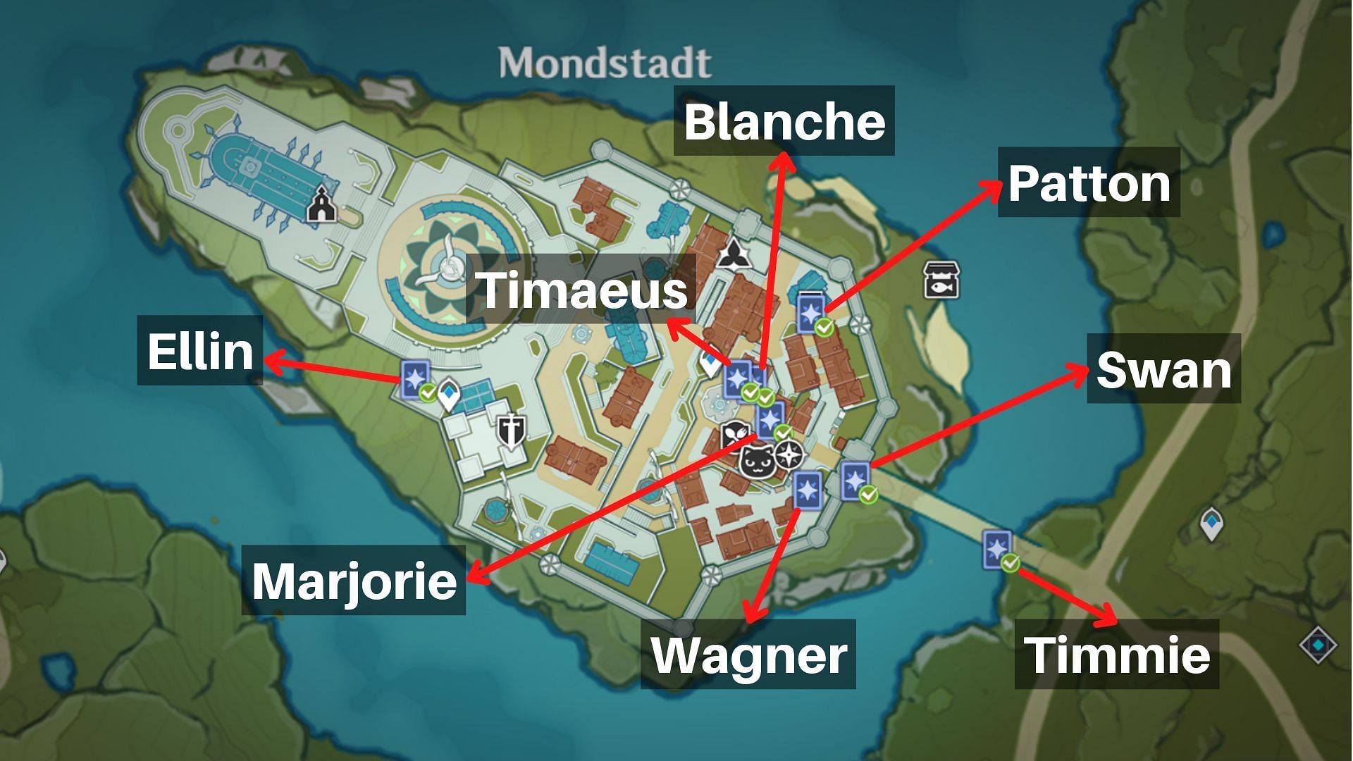 All TCG Player Locations in Mondstadt