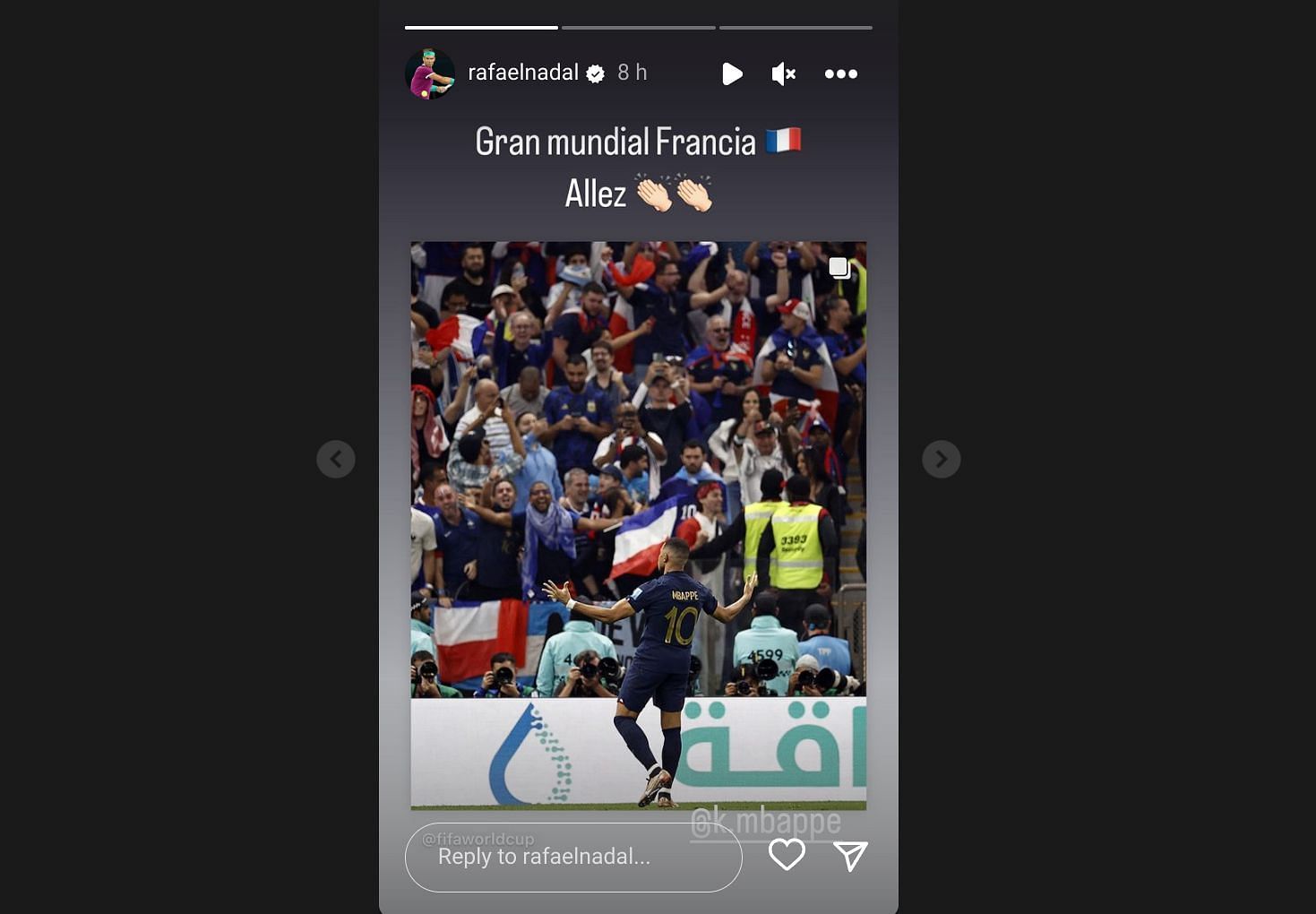 Screen grab from the Spaniard's Instagram