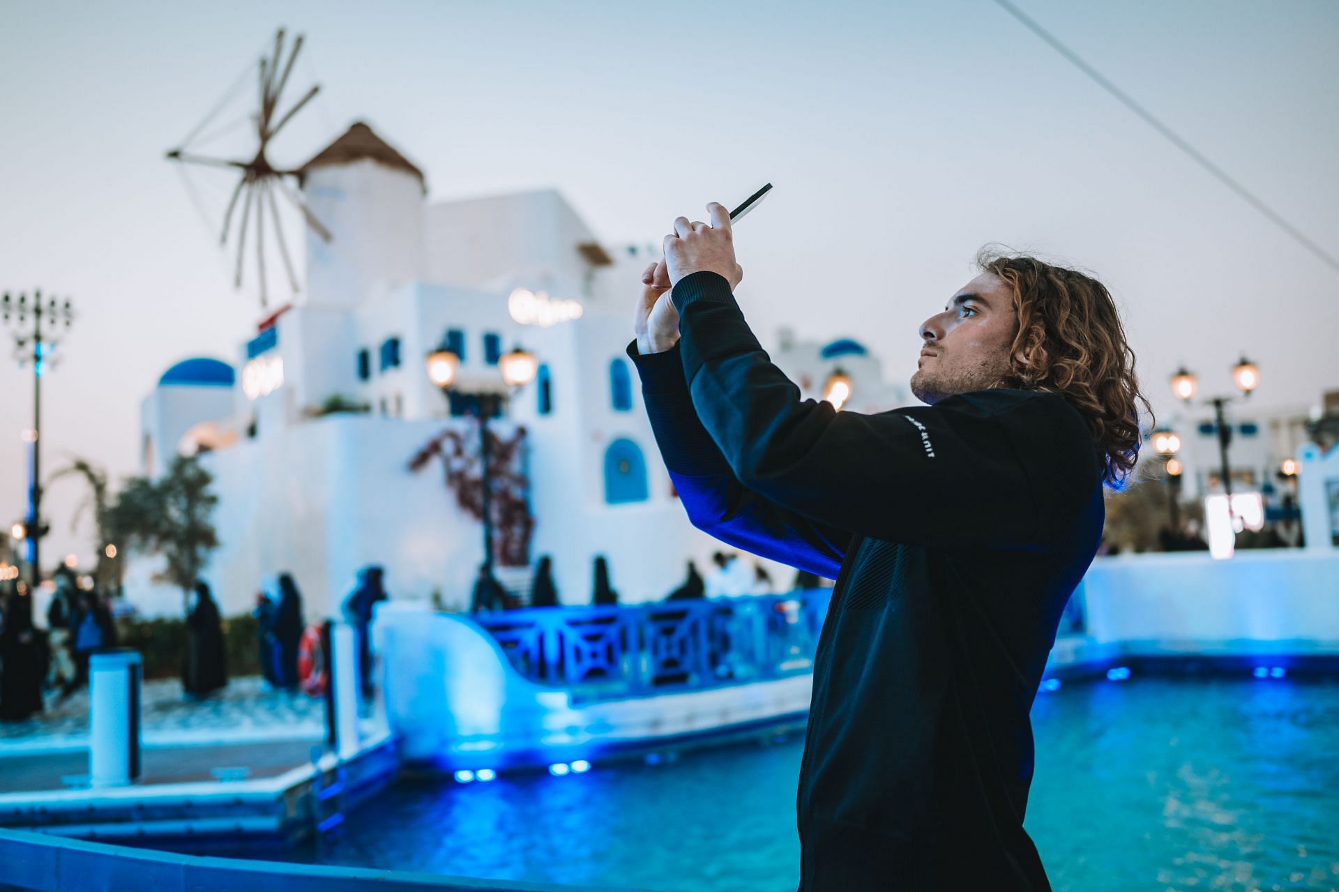 Stefanos Tsitsipas at the 2022 Diriyah Tennis Cup.