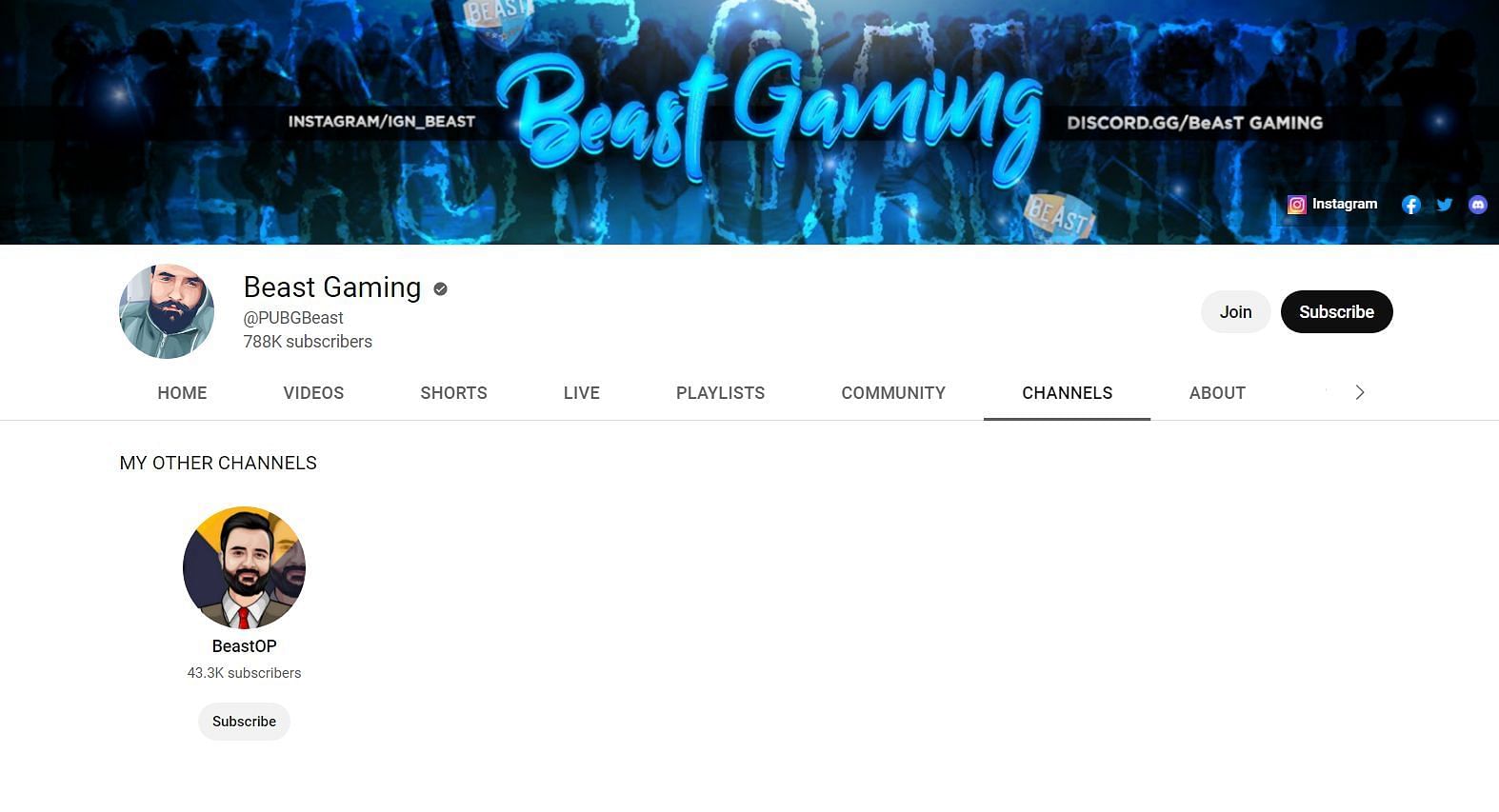 Lovish &quot;Beast Gaming&quot; Kharb&#039;s YouTube channels and earnings (Image via Google)
