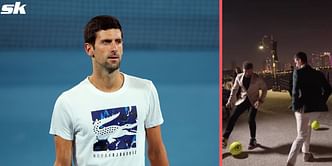 WATCH: Novak Djokovic tries his hand at football during time in Qatar, promises to have his revenge after getting nutmegged
