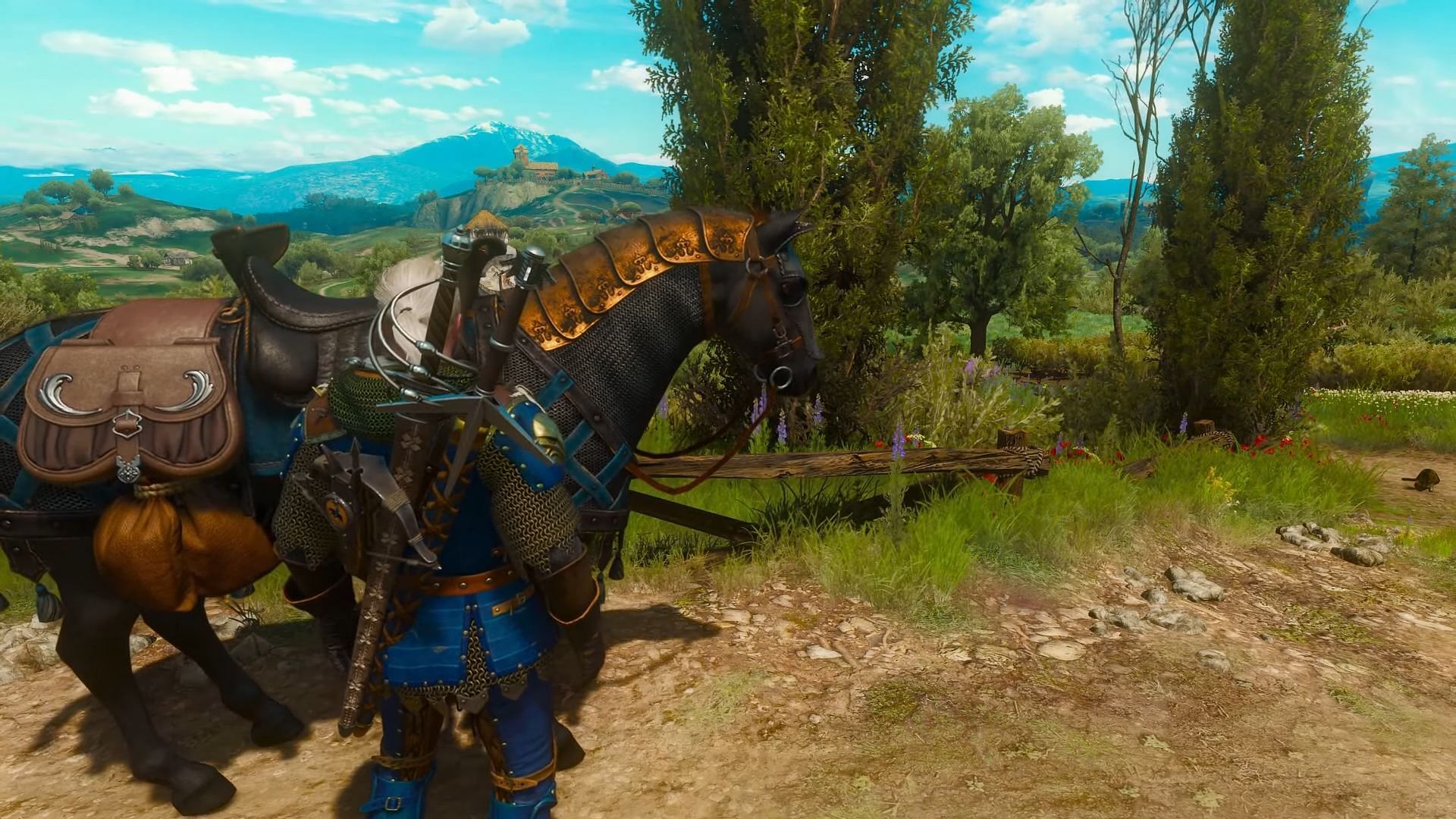 Geralt with his beloved steed, Roach (Image via YouTube/Kansaqe)