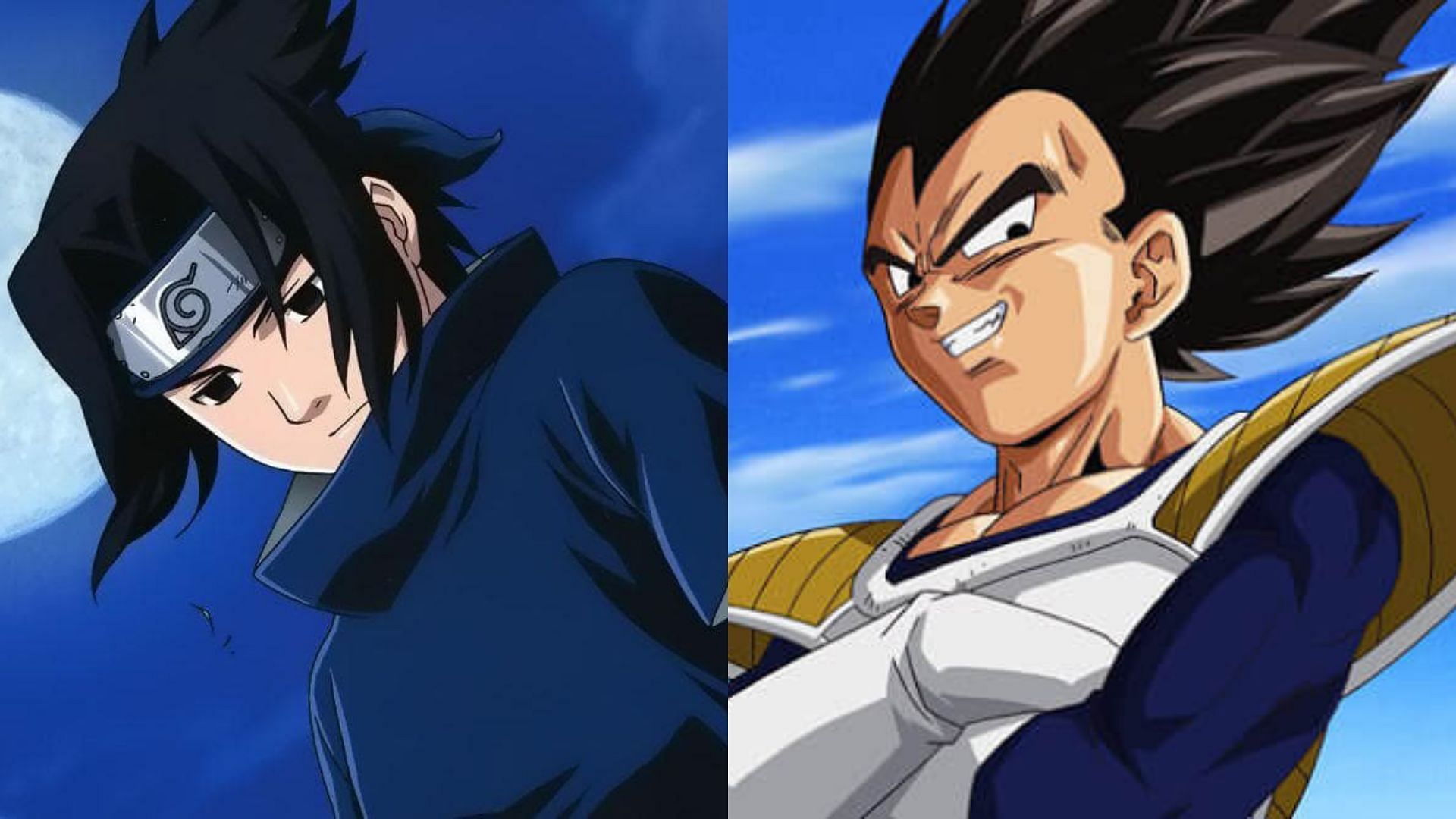 Sasuke Uchiha from the Naruto franchise and Vegeta from the Dragon Ball franchise (Image via Studio Pierrot, Toei Animation)