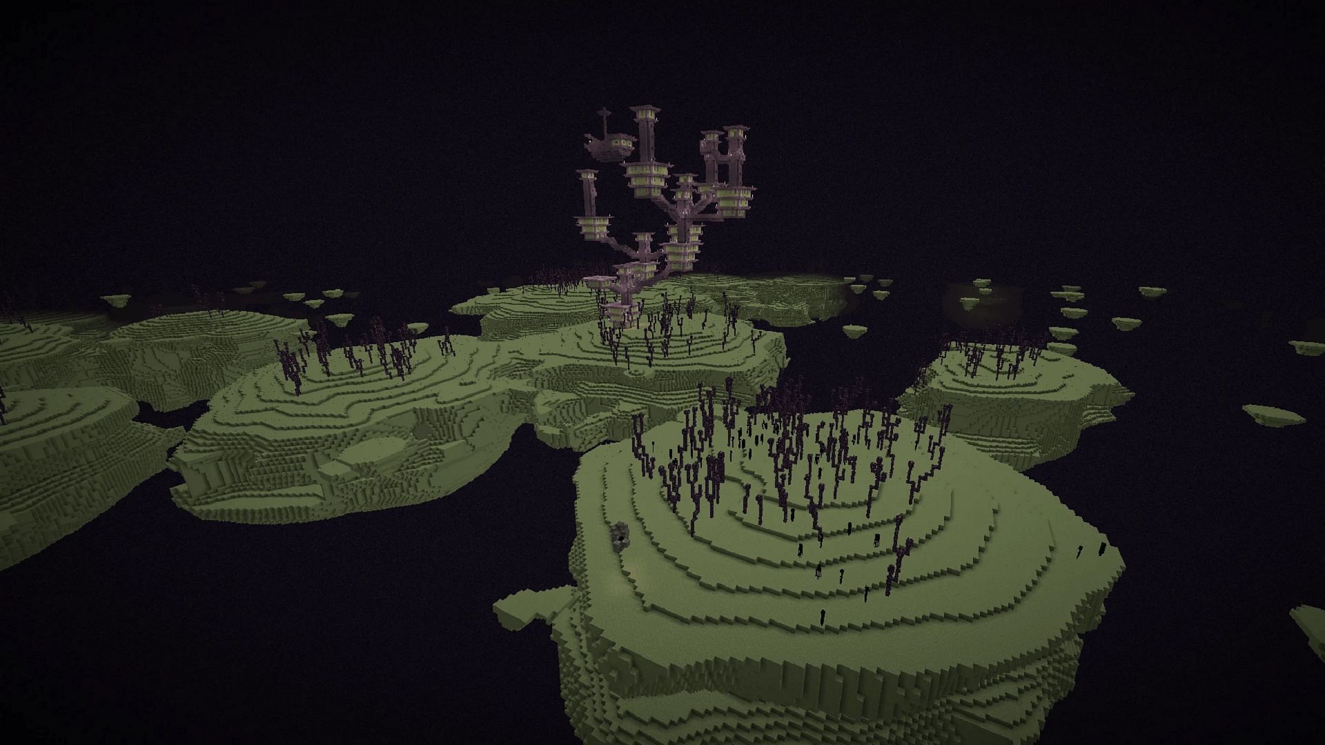 The outer islands of the End dimension in Minecraft (Image via Mojang)