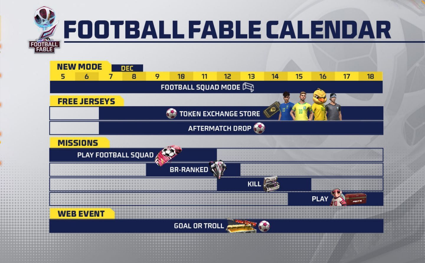 Football Fable calendar (Image via Garena)