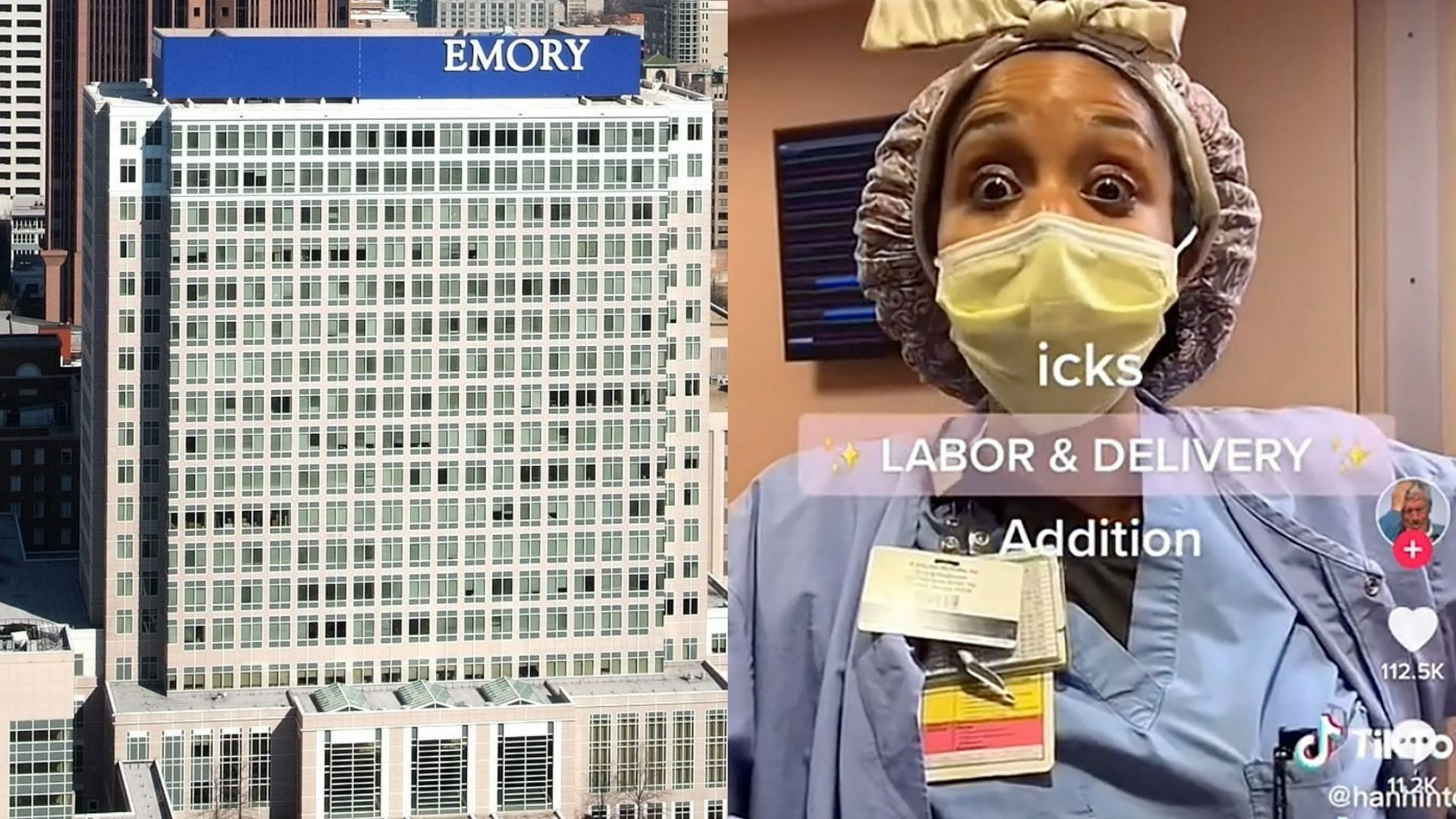 Atlanta nurses come under fire for TikTok &quot;icks&quot; video (Image via Emory University and TikTok)
